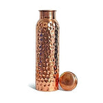 AMARY Pure Copper Bottle Matt Hammered | Jointless, Advanced Leakproof and BPA Free| Ayurvedic Health Benefits, Enhance Immunity | Ideal for Travel, Office, Gym, Yoga, Home, Kitchen| (1L, Pack of 1)