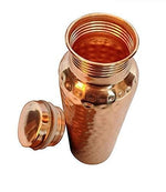 AMARY Pure Copper Bottle Matt Hammered | Jointless, Advanced Leakproof and BPA Free| Ayurvedic Health Benefits, Enhance Immunity | Ideal for Travel, Office, Gym, Yoga, Home, Kitchen| (1L, Pack of 1)