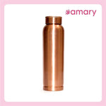 AMARY Pure Copper Bottle | Jointless, Advanced Leakproof and BPA Free | Ayurvedic Health Benefits, Enhance Immunity | Ideal for Travel, Office, Gym, Yoga, Home, Kitchen (1L, Pack of 1)