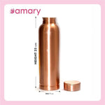 AMARY Pure Copper Bottle | Jointless, Advanced Leakproof and BPA Free | Ayurvedic Health Benefits, Enhance Immunity | Ideal for Travel, Office, Gym, Yoga, Home, Kitchen (1L, Pack of 1)