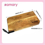 AMARY Natural Acacia Wood Chopping Cutting Board and Serving for Kitchen| Vegetables, Fruits & Cheese | Ecofriendly Rectangle Shape | Handcrafted in India (30.5cmx17cm)