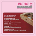 AMARY Handcrafted Sheesham Wooden Spice Box Sets with detachable 9 Containers & Spoon - Perfect for spice/masalabox/kitchen/Decorative handmade masala organizer.