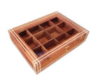 AMARY Handcrafted Sheesham Wooden Spice Box Sets with non-detachable 12 Containers & Spoon - Perfect for spice/masalabox/Dry fruits/kitchen/Decorative handmade organizer