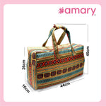 Amary Women’s Travel Bag |Matty Fabric Printed in a blend of Cotton & Polyester for a Lightweight Feel| Foldable, Portable & Stylist |Duffle Bag for Travelling, Shopping, Luggage, Organizer