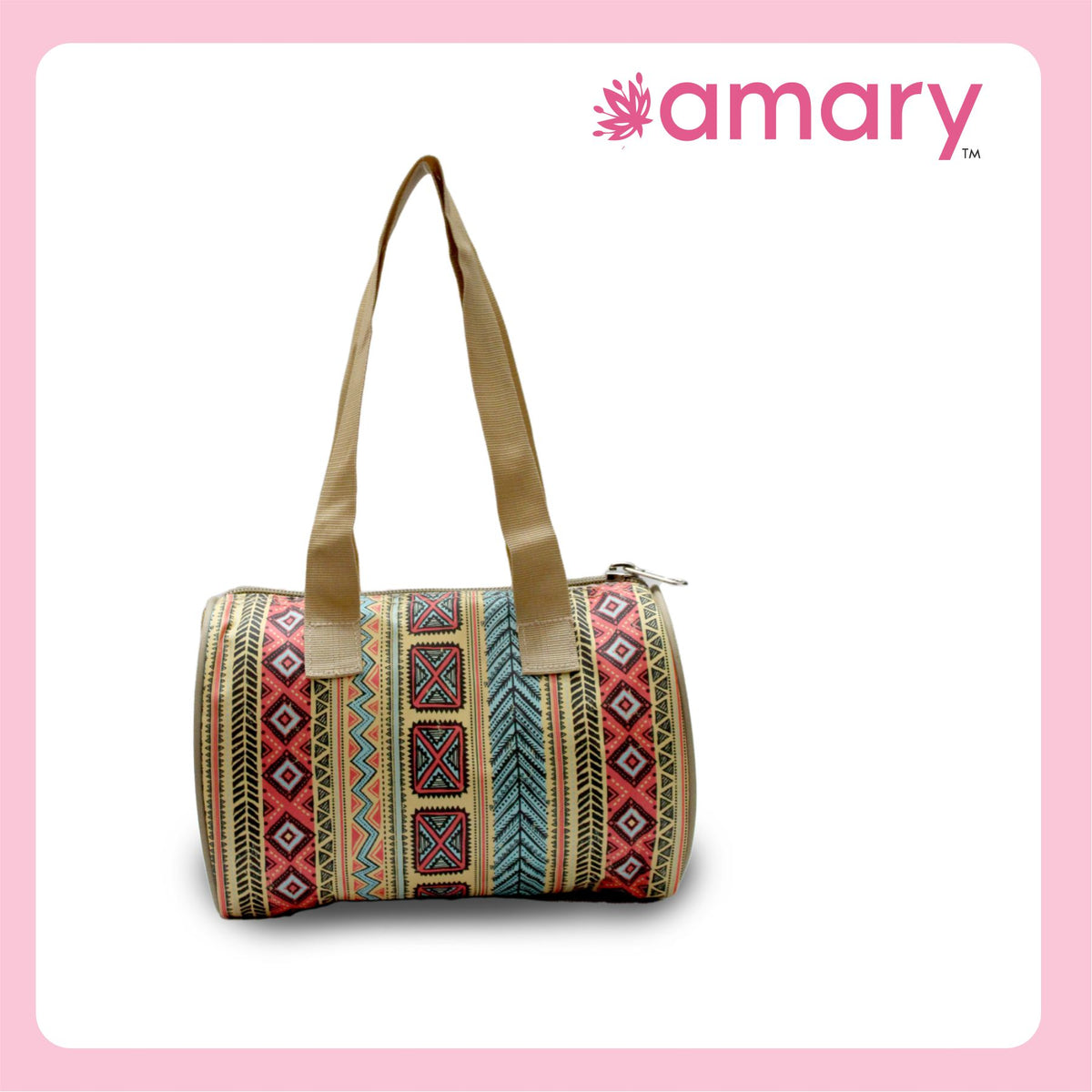 Amary Women’s Handbag |Matty Fabric Printed in a blend of Cotton & Polyester for a Lightweight Feel| Shoulder Bag for Office & Regular Use