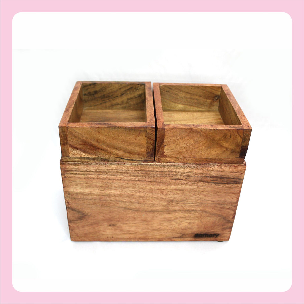 Amary Sheesham Wood Storage Box Set of 3, Storage in Kitchen, Dining Table, Study Table, Cloth organizer | Home Décor |Handcrafted in India