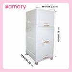 AMARY Cupboard Drawer Storage Box | Versatile Organizer for Clothes, Toys, and More | Storage Solutions (White Plastic, 3 Layer)