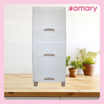 AMARY Cupboard Drawer Storage Box | Versatile Organizer for Clothes, Toys, and More | Storage Solutions (White Plastic, 3 Layer)