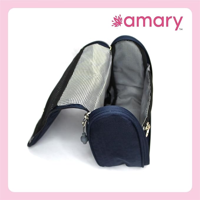 AMARY Toiletry Travel Bag Pouch |Light Weight Special Material| Water Repellent| Travel Pouch/Shaving Kit Bag for Men, Cosmetic Travel Kit for Women | Travel Organizer Bag for Men and Women (Gray)